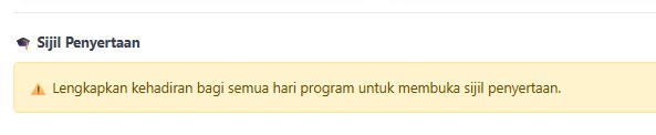 Contoh kehadiran belum lengkap