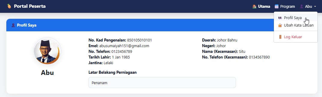 Menu Profil Saya