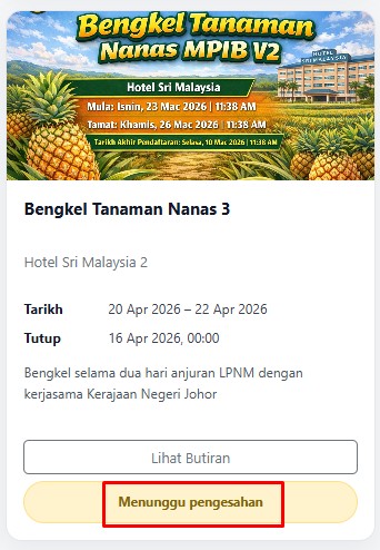 Senarai Program - menunggu pengesahan